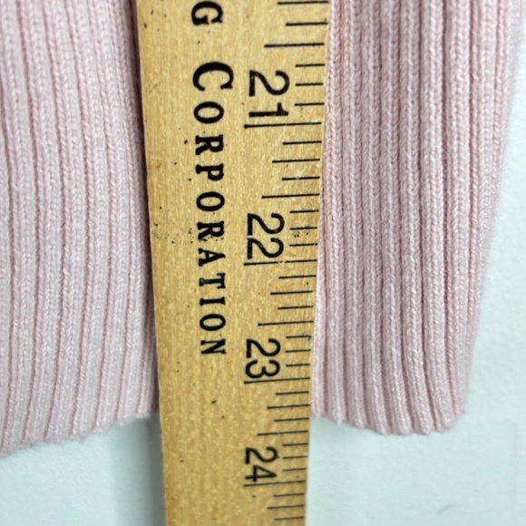 Vintage Gap Sweater L Ribbed V Neck Pink Long Sleeve 90s Y2K Preppy Minimalist - Picture 5 of 8